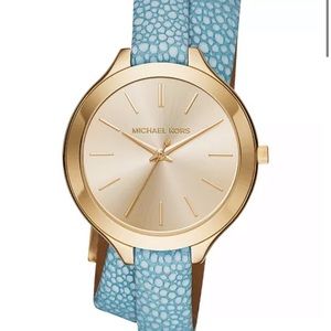Michael Kors blue wrap watch